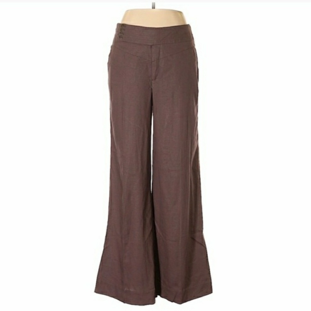Anthropologie wide leg linen pants sz 8